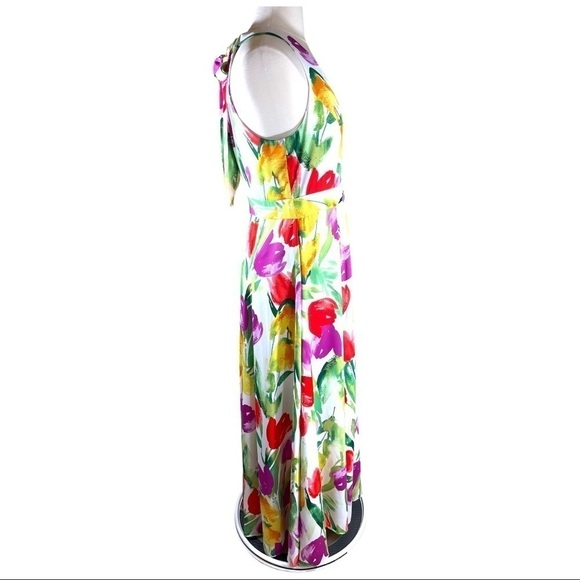 Halter Floral Maxi Dress Miriam Garvey Easter Spring Size 8 - Picture 2 of 8
